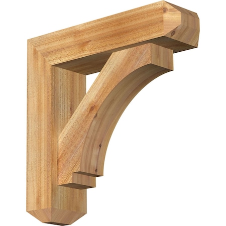 Imperial Craftsman Rough Sawn Bracket W/ Offset Brace, Western Red Cedar, 6W X 22D X 22H